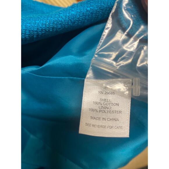 Pendleton Plus Womens 1x Turquoise Cotton Blazer - Picture 5 of 9